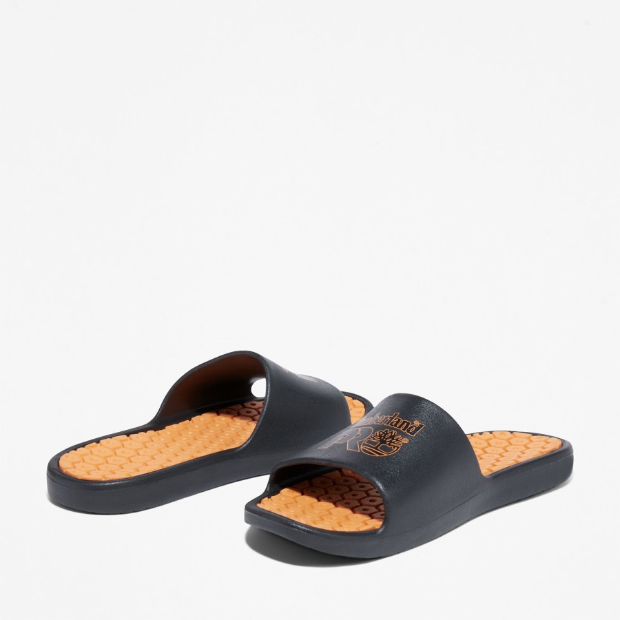 Anti-Fatigue Technology Slide Sandals Black/Orange Timberland Ireland