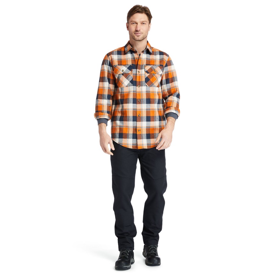 Autumn Big Rock Canyon Plaid Men's Pro Woodfort Heavyweight Flannel Work Shirt Timberland Ireland