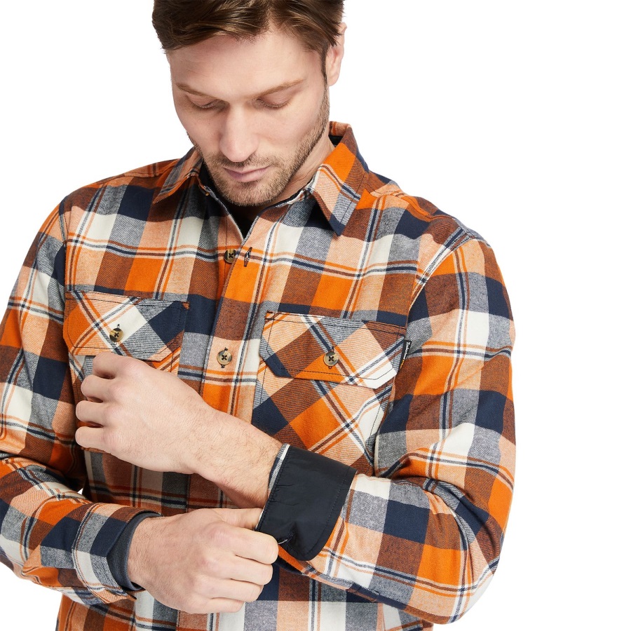 Autumn Big Rock Canyon Plaid Men's Pro Woodfort Heavyweight Flannel Work Shirt Timberland Ireland