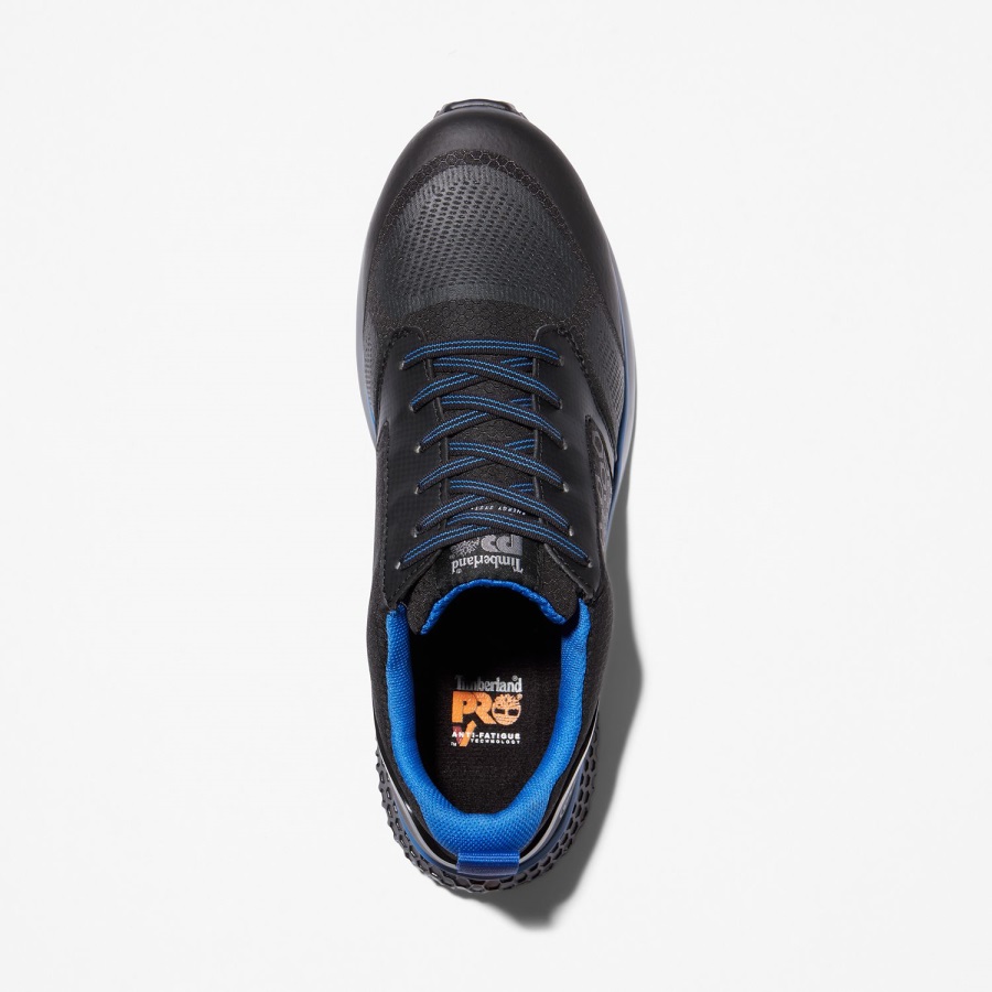 Black/Blue Timberland Ireland Men's Reaxion Composite Toe Work Sneaker