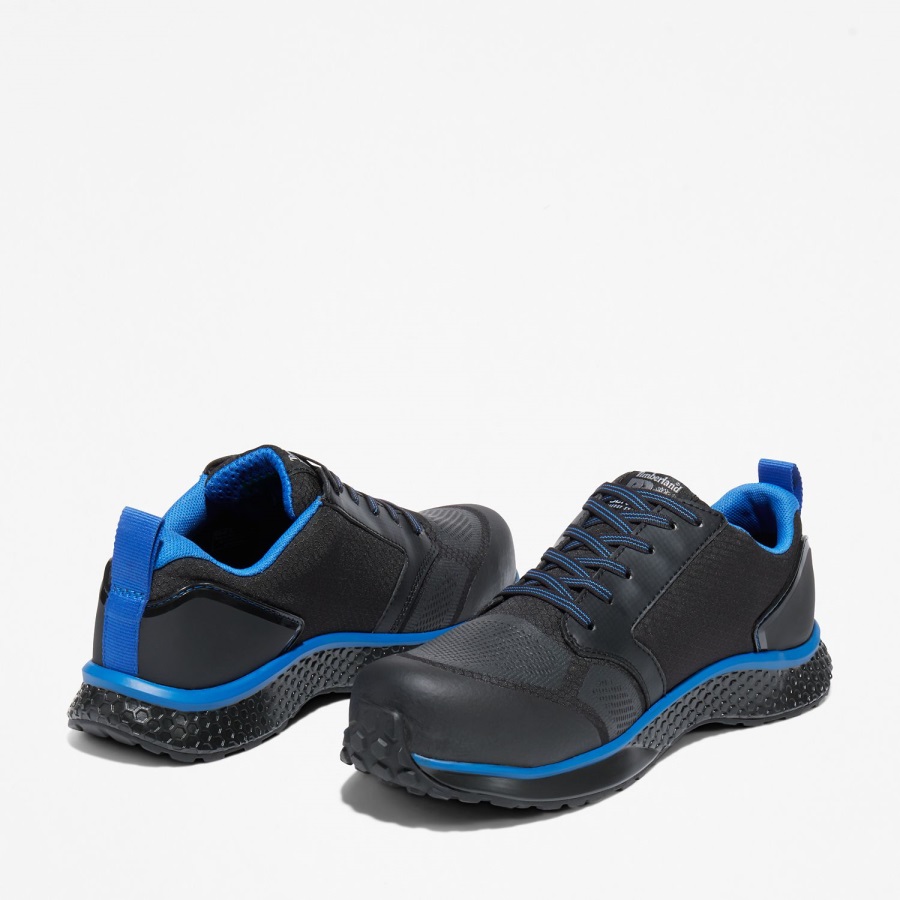 Black/Blue Timberland Ireland Men's Reaxion Composite Toe Work Sneaker