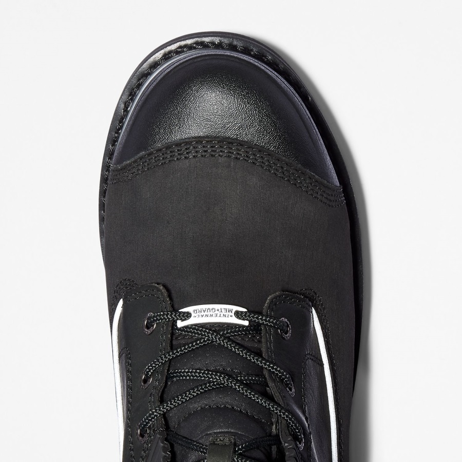 Black Full-Grain Timberland Ireland Men's Gravel Pit Met Guard Steel Toe Waterproof Work Boot