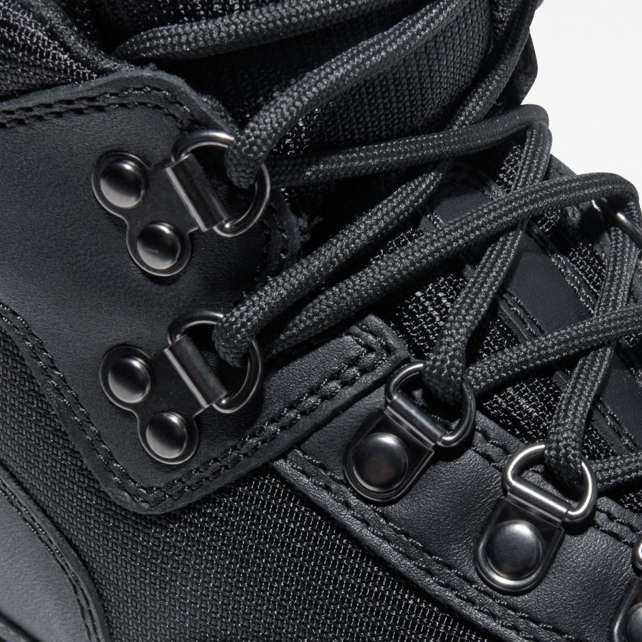 Black Full-Grain Timberland Ireland Youth Euro Hiker Hiking Boots