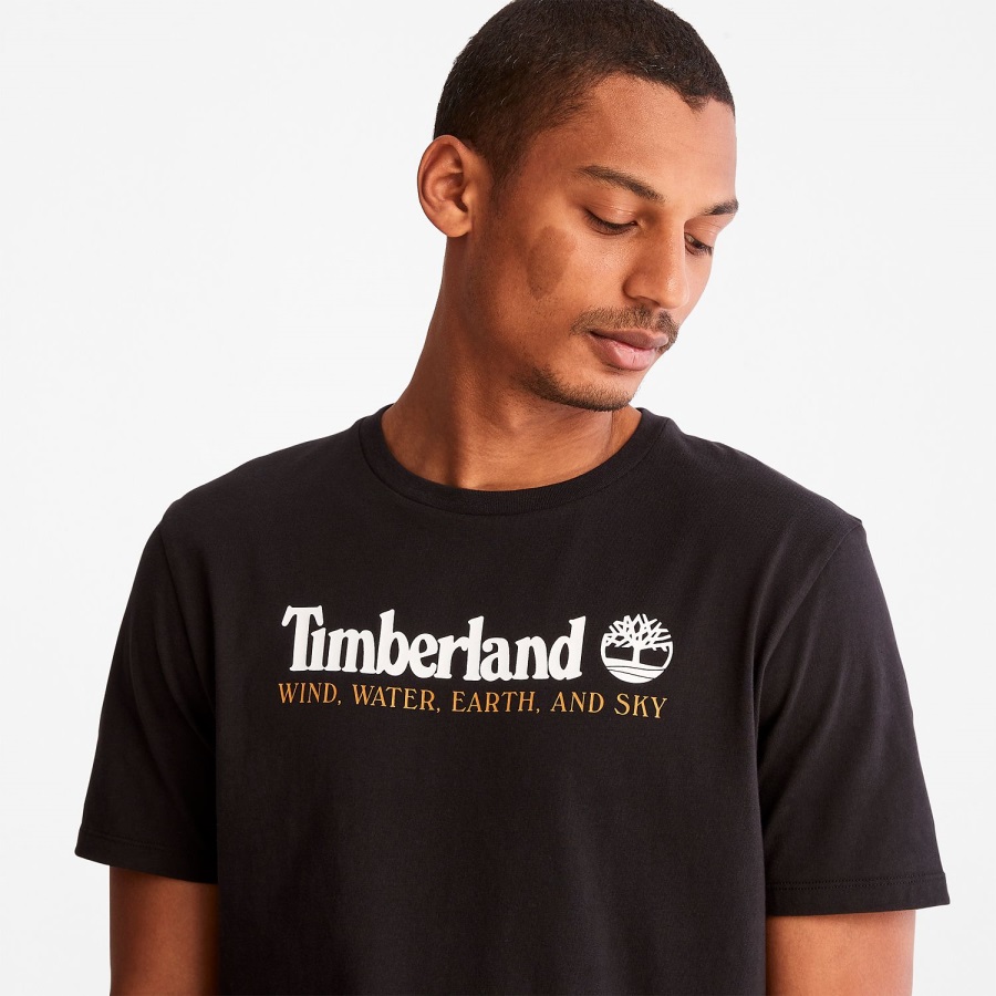 Black Men's Wind Water Earth And Sky T-Shirt Timberland Ireland