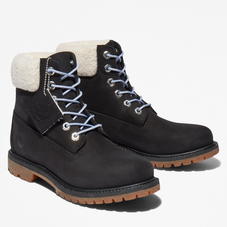 Black Nubuck/Grey Women's Premium 6-Inch Waterproof Boots Timberland Ireland