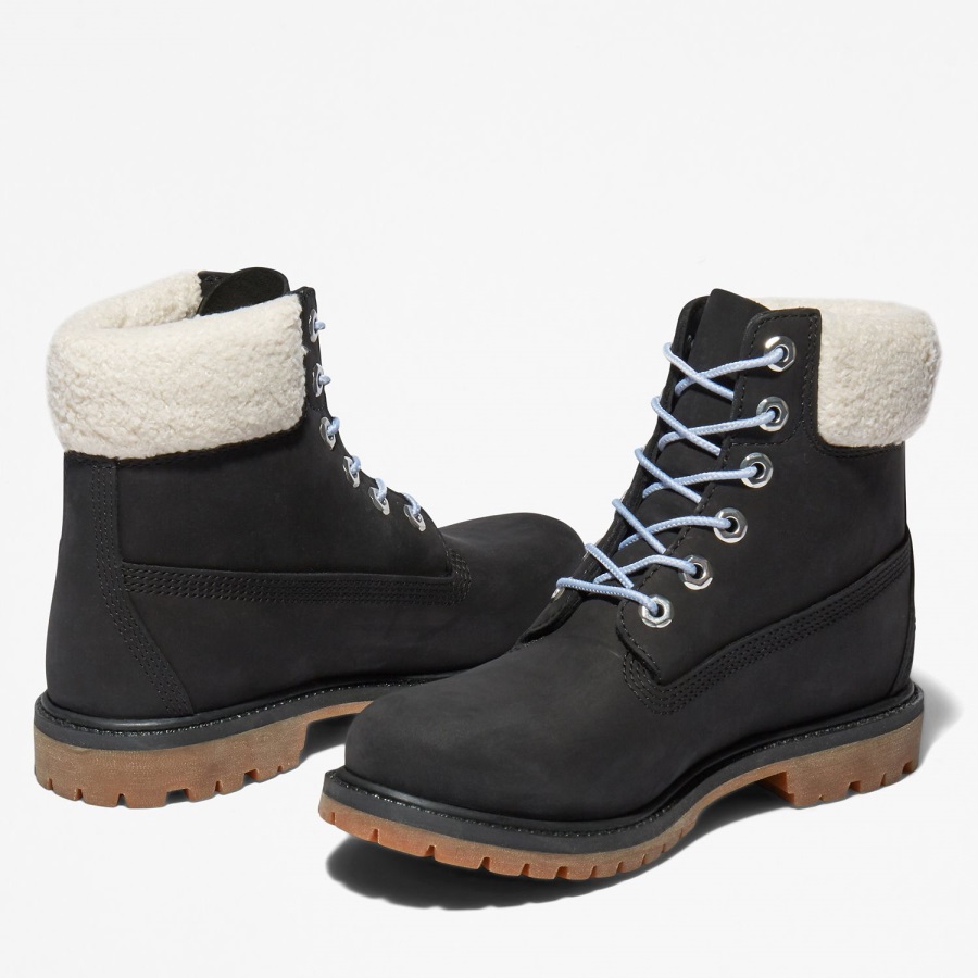 Black Nubuck/Grey Women's Premium 6-Inch Waterproof Boots Timberland Ireland