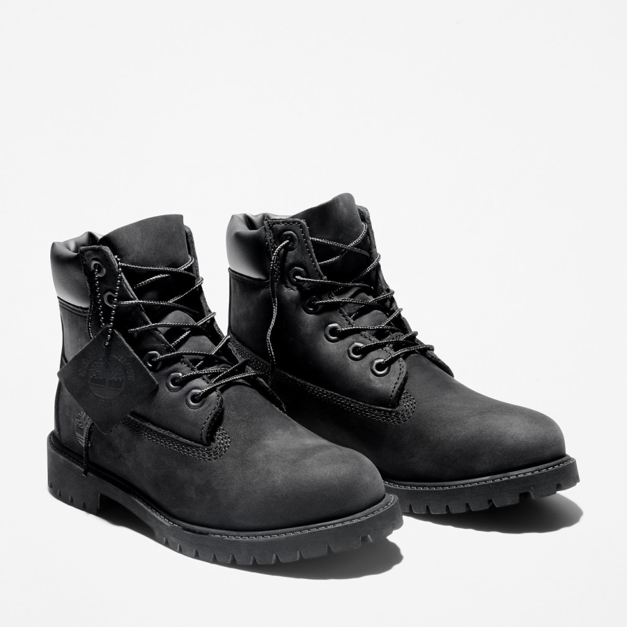 Black Nubuck Timberland Ireland Junior Premium 6-Inch Waterproof Boots