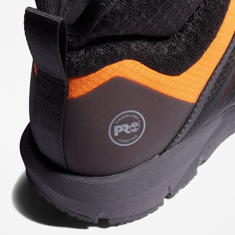Black/Orange Timberland Ireland Men's Radius Composite Toe Work Sneaker