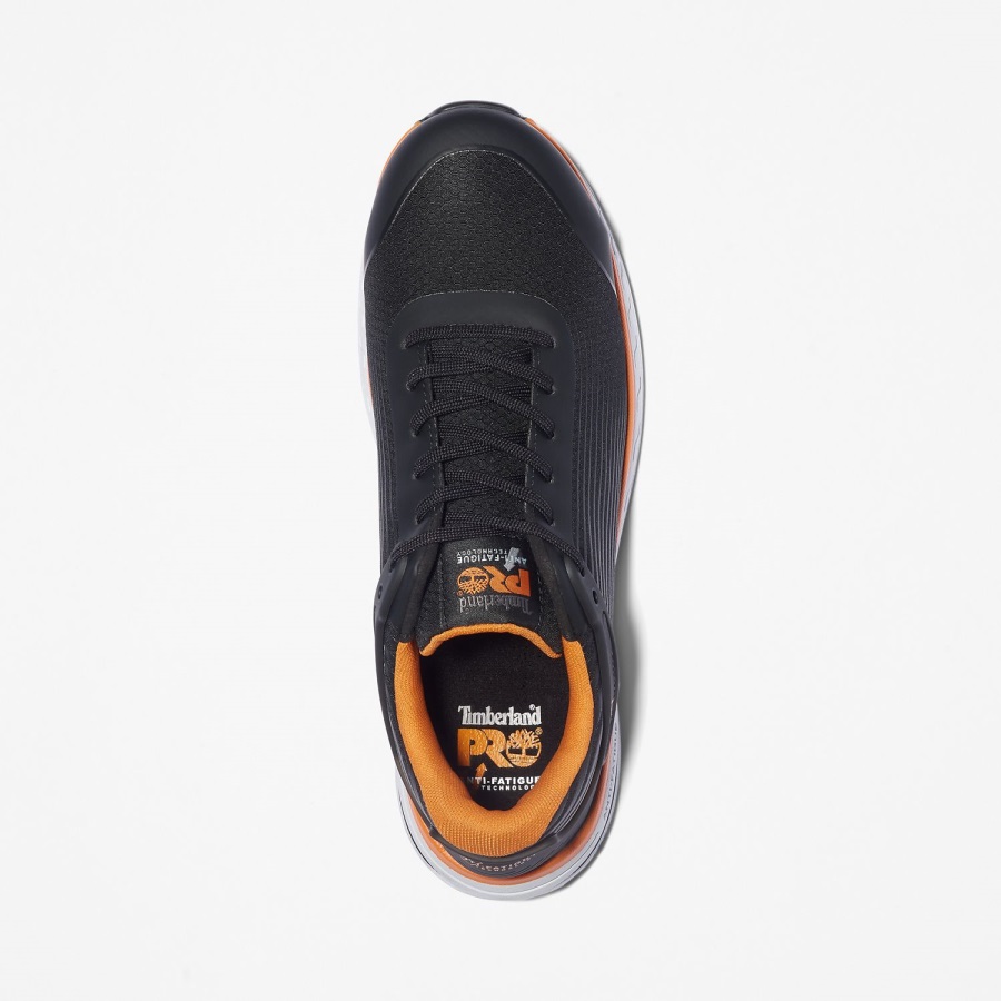 Black Ripstop Nylon/Orange Timberland Ireland Men's Pro Drivetrain Composite-Toe Work Shoes