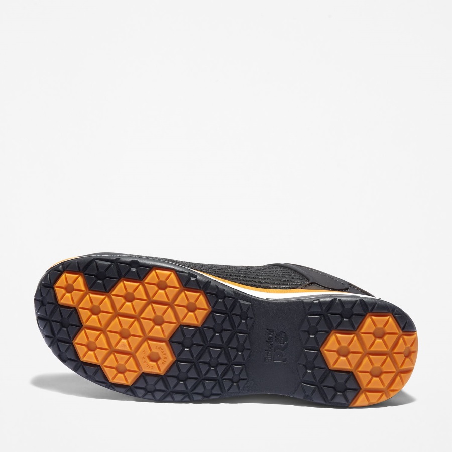 Black Ripstop Nylon/Orange Timberland Ireland Men's Pro Drivetrain Composite-Toe Work Shoes