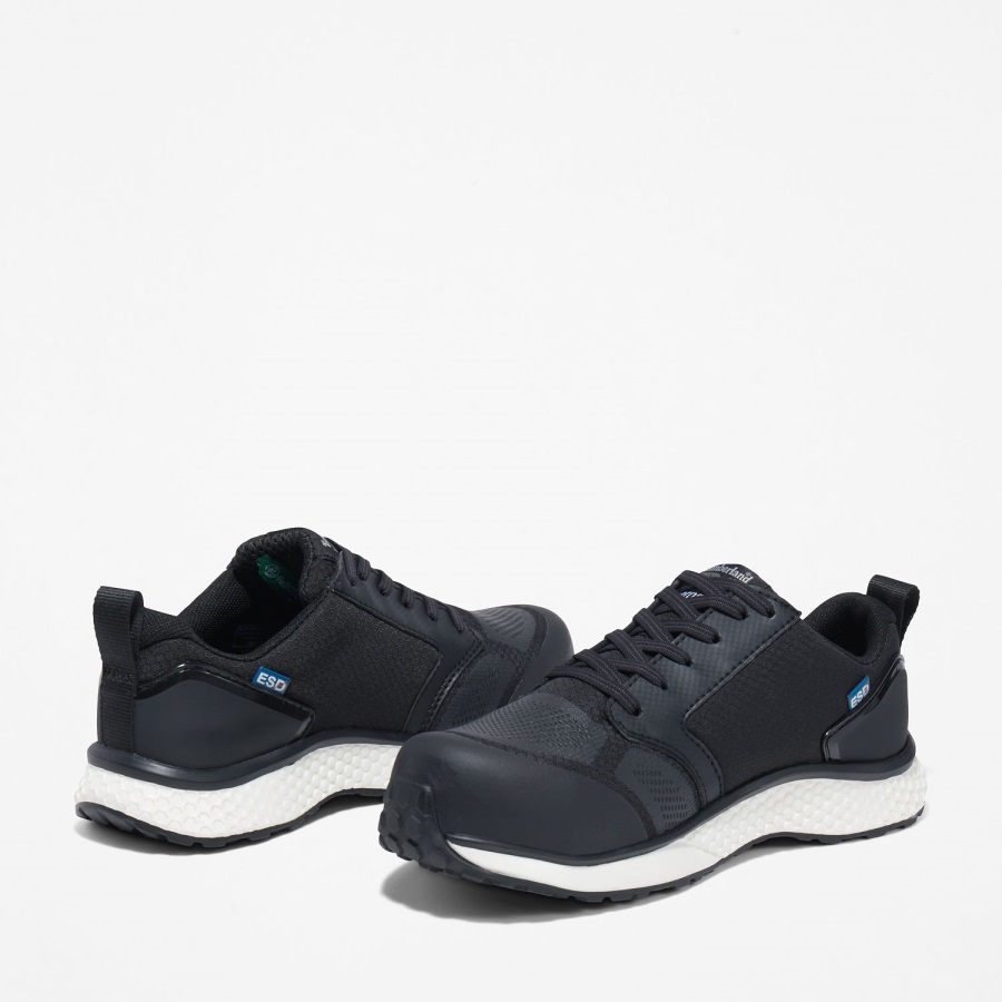 Black Ripstop Nylon/White Women's Reaxion Comp Safety Toe Work Sneaker Timberland Ireland