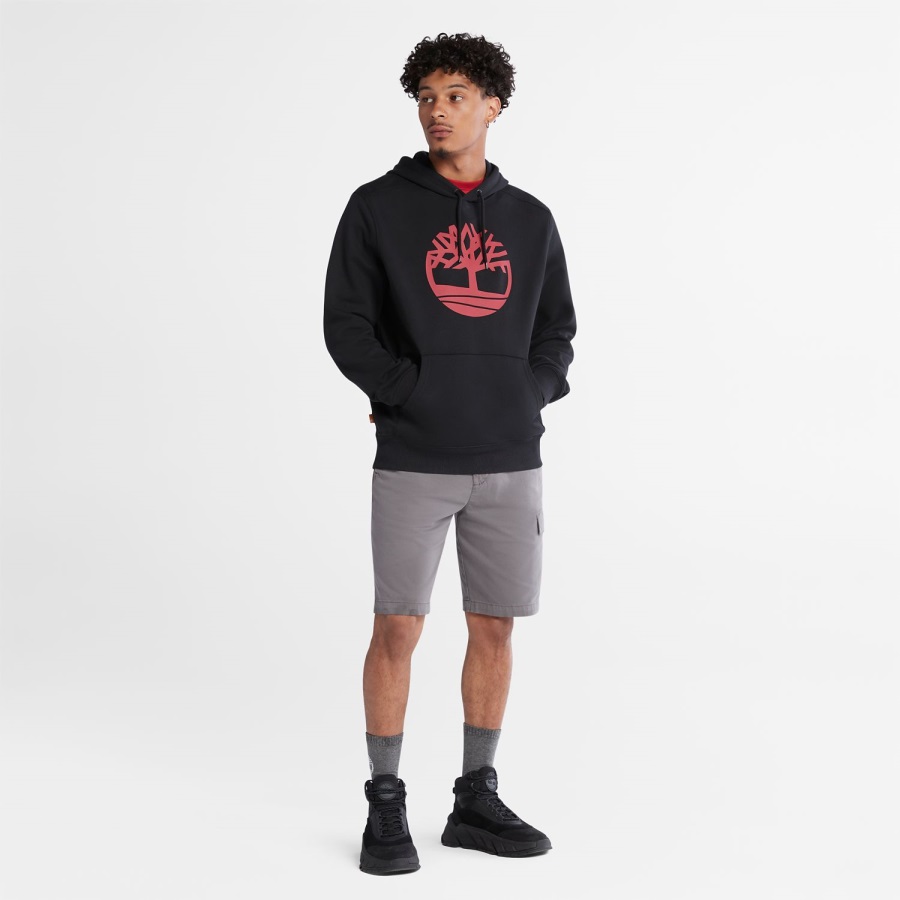 Black/Scarlet Timberland Ireland Tree-Logo Hoodie