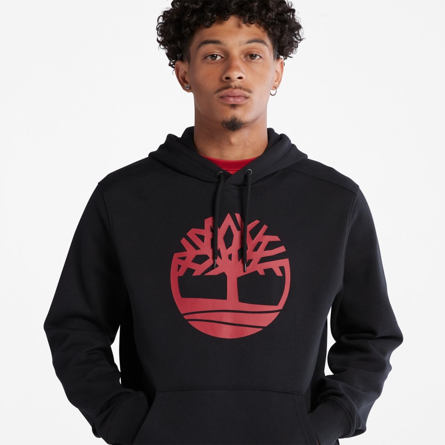 Black/Scarlet Timberland Ireland Tree-Logo Hoodie