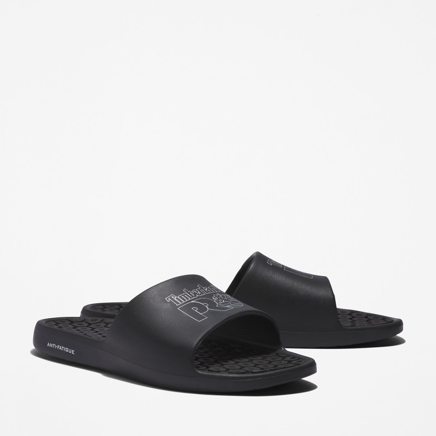 Black/Silver Timberland Ireland Anti-Fatigue Technology Slide