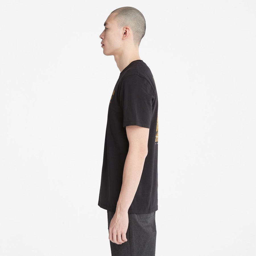 Black Timberland Ireland Men's Back-Graphic T-Shirt