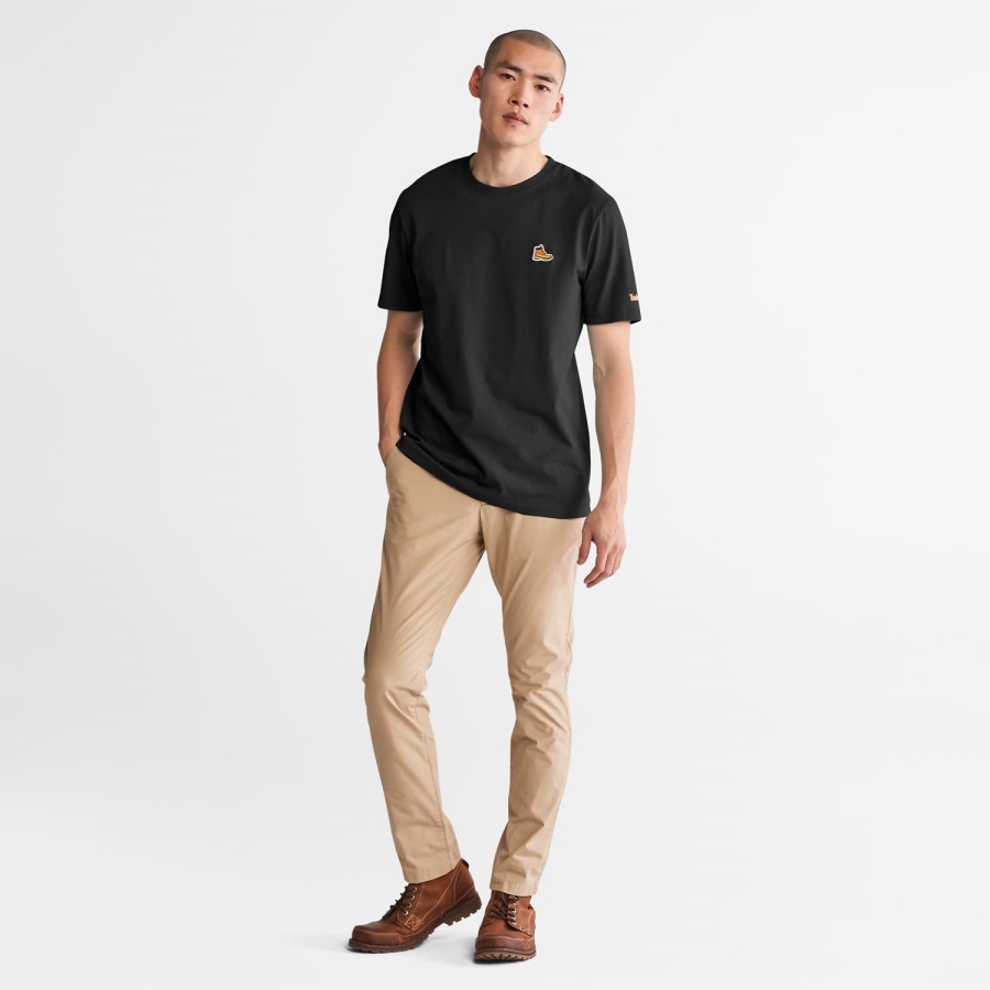 Black Timberland Ireland Men's Boot-Logo T-Shirt