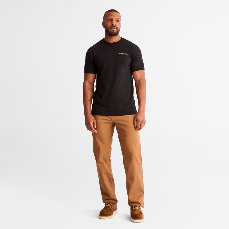 Black Timberland Ireland Men's Pro Base Plate Northern Lights Graphic T-Shirt