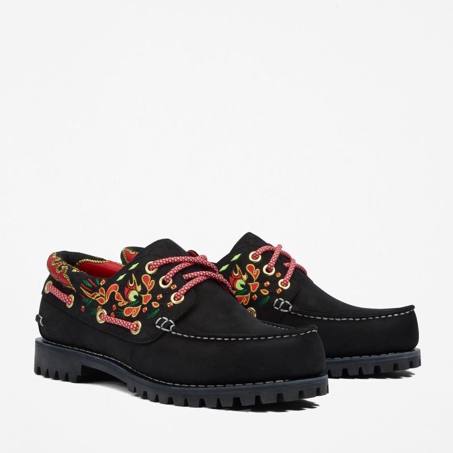 Black Timberland Ireland Women's Clot X 3-Eye Boat Shoe