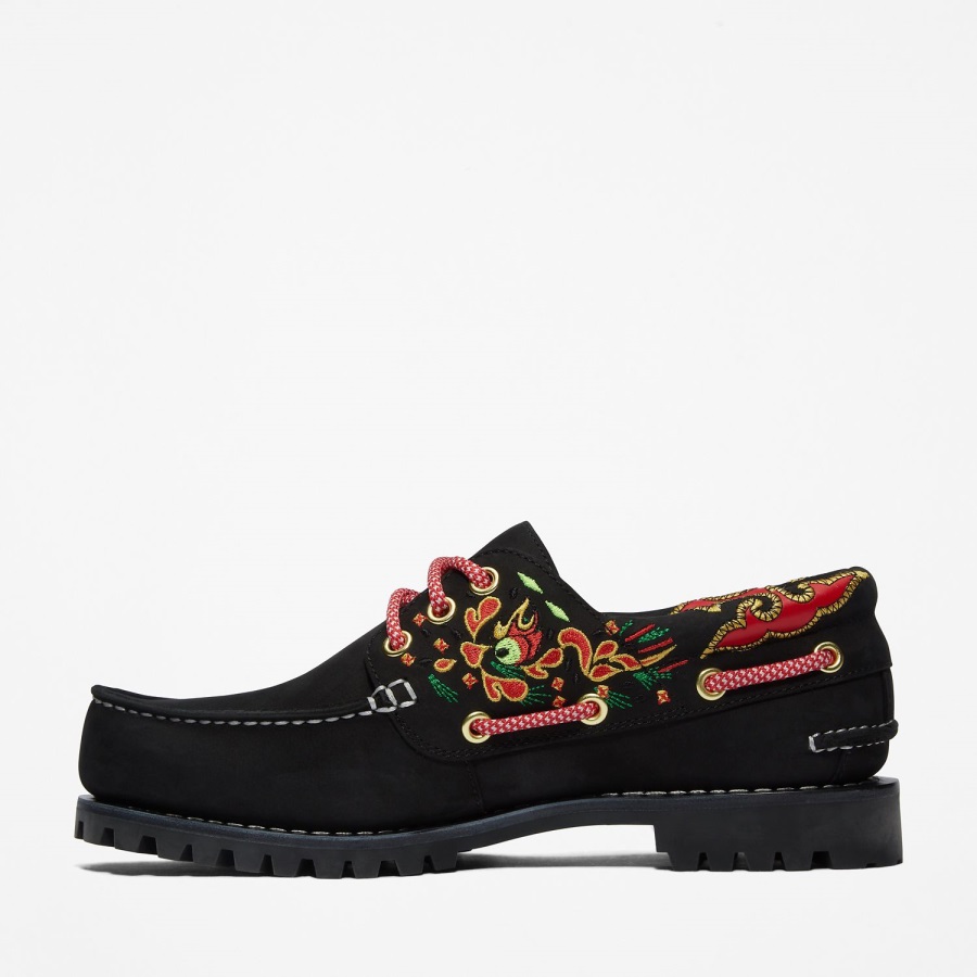 Black Timberland Ireland Women's Clot X 3-Eye Boat Shoe