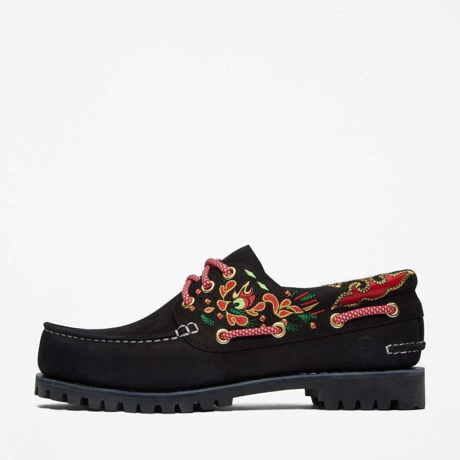 Black Timberland Ireland Women's Clot X 3-Eye Boat Shoe
