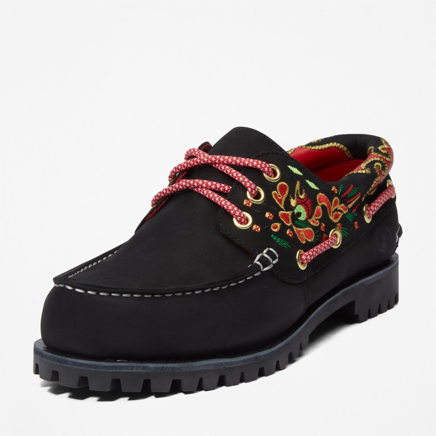 Black Timberland Ireland Women's Clot X 3-Eye Boat Shoe
