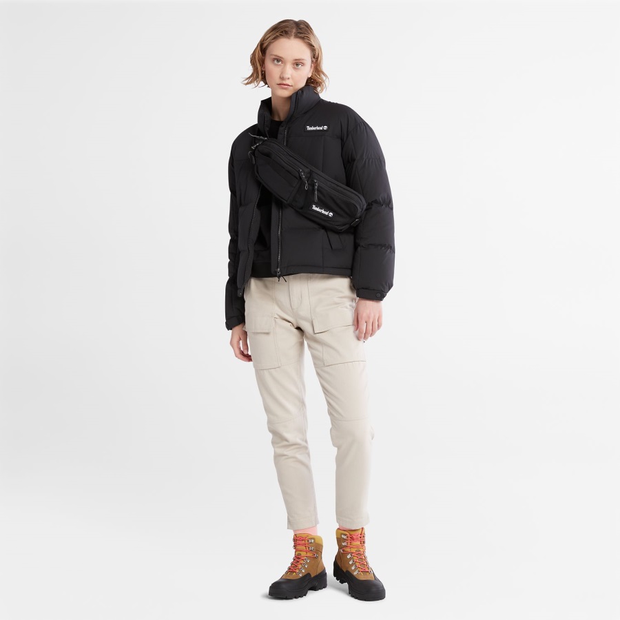 Black Timberland Ireland Women's Oversize Re:Down Insulation Puffer Jacket