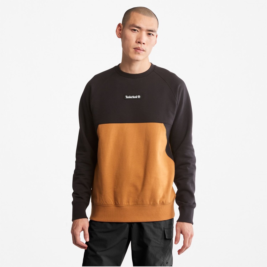 Black/Wheat Timberland Ireland Colorblock Crewneck Sweatshirt