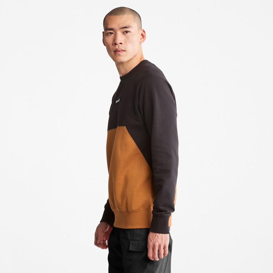 Black/Wheat Timberland Ireland Colorblock Crewneck Sweatshirt