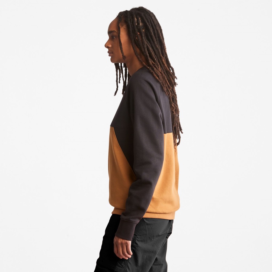 Black/Wheat Timberland Ireland Colorblock Crewneck Sweatshirt