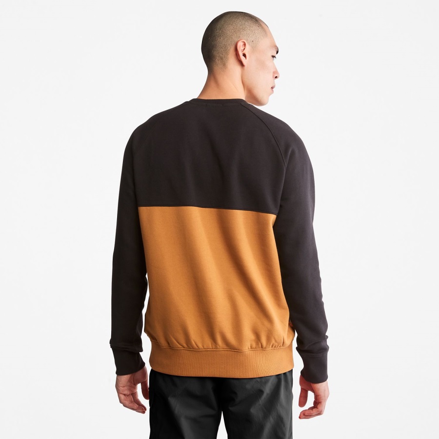 Black/Wheat Timberland Ireland Colorblock Crewneck Sweatshirt