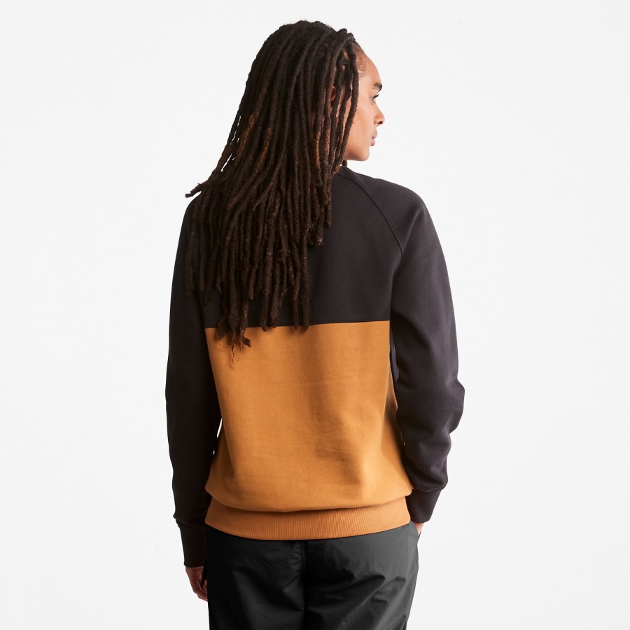 Black/Wheat Timberland Ireland Colorblock Crewneck Sweatshirt