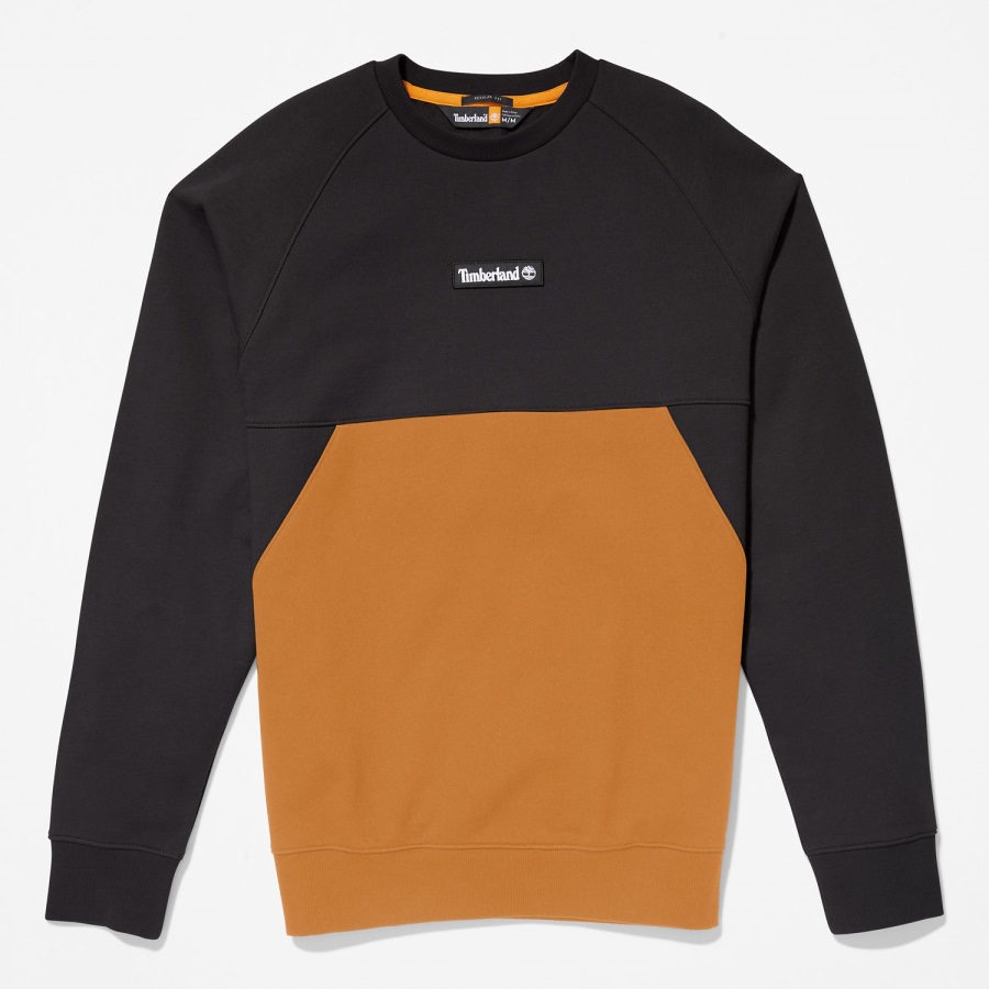 Black/Wheat Timberland Ireland Colorblock Crewneck Sweatshirt