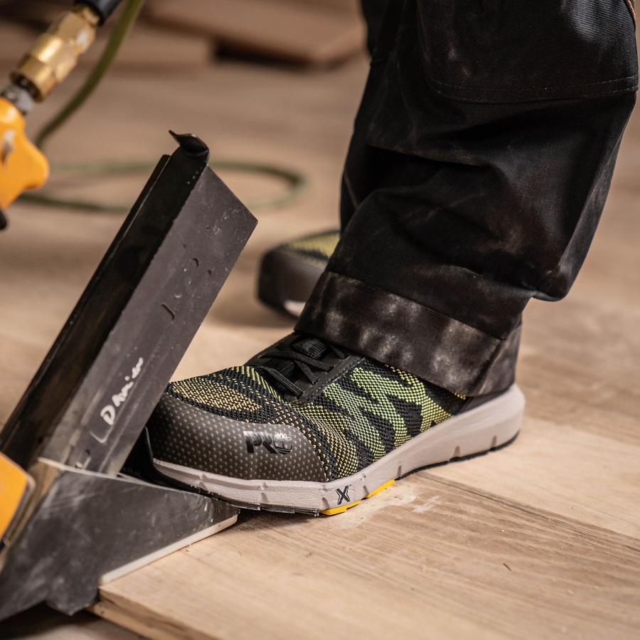 Black/Yellow Timberland Ireland Men's Radius Composite Toe Work Sneaker