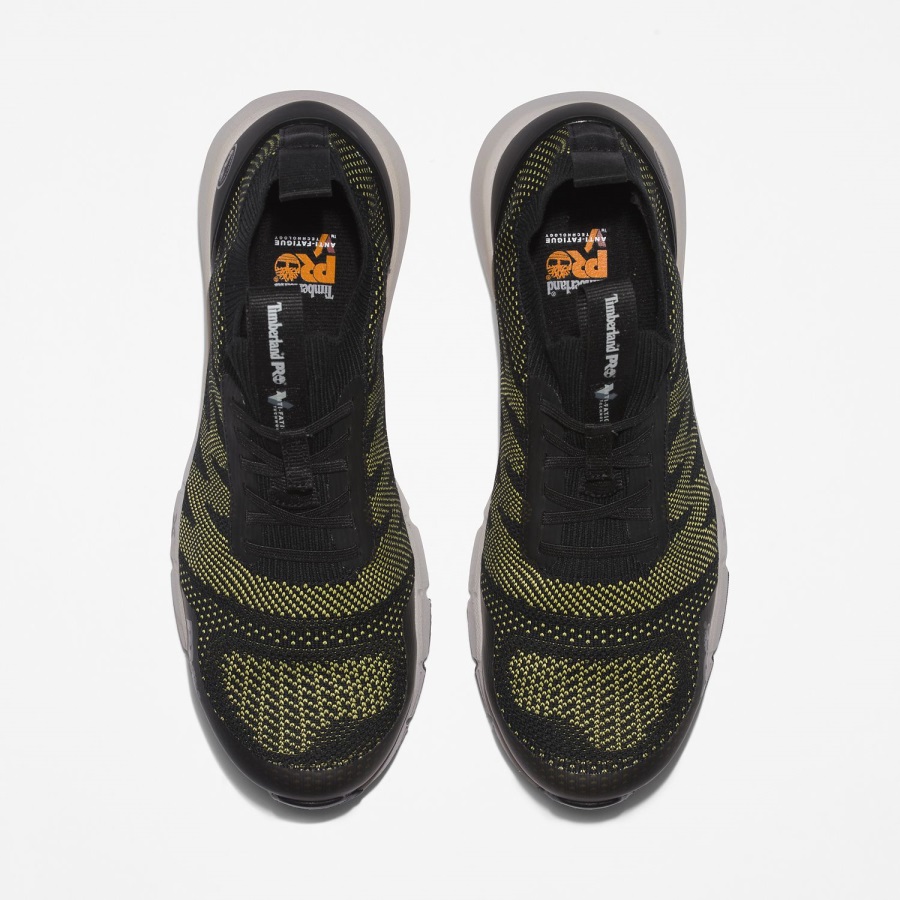 Black/Yellow Timberland Ireland Men's Radius Composite Toe Work Sneaker