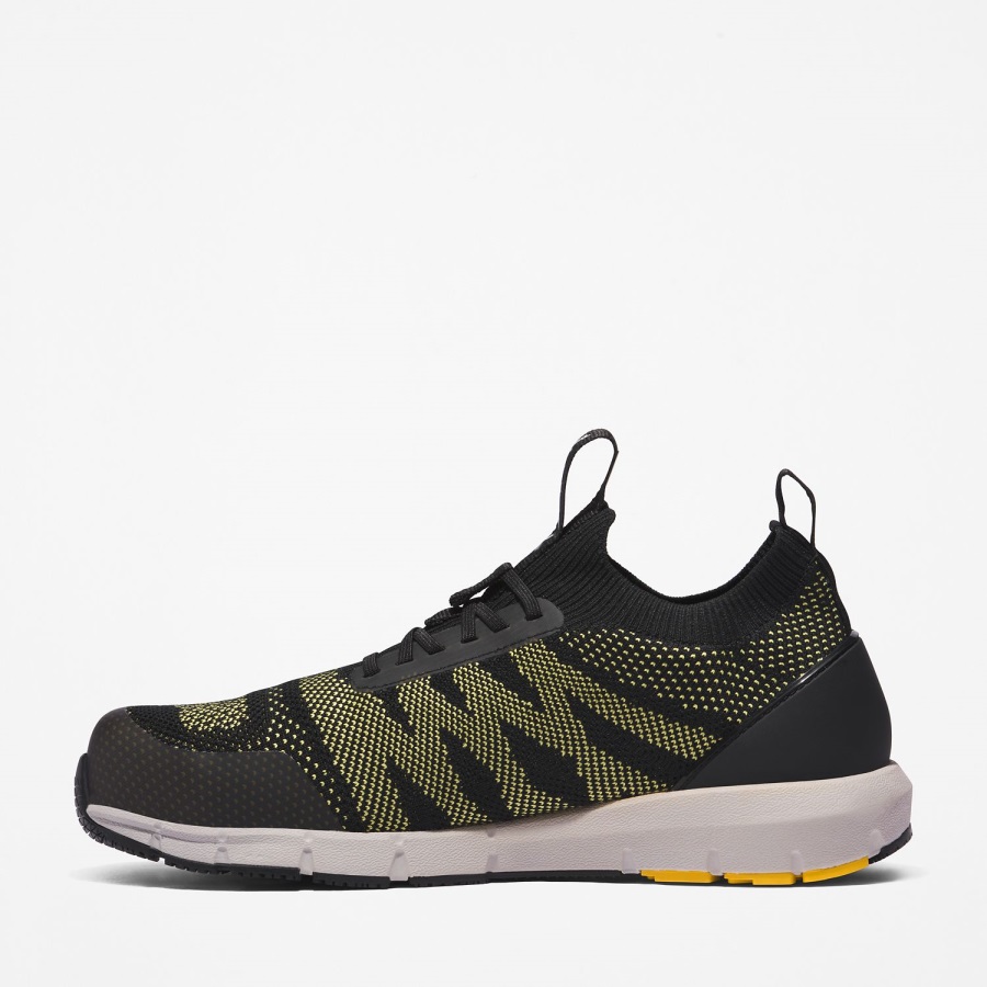 Black/Yellow Timberland Ireland Men's Radius Composite Toe Work Sneaker