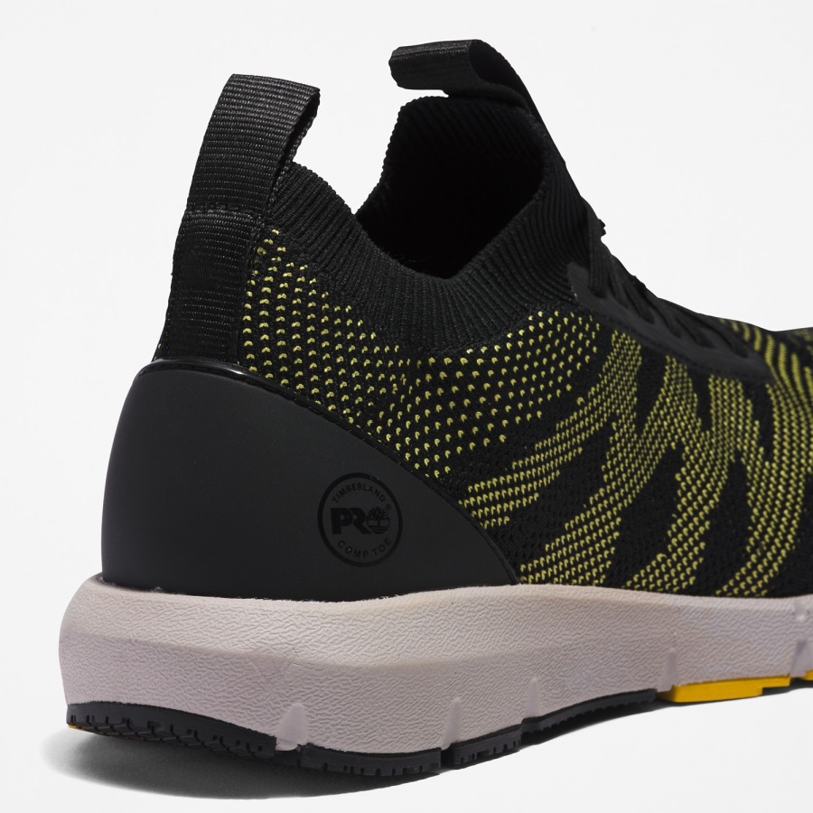 Black/Yellow Timberland Ireland Men's Radius Composite Toe Work Sneaker