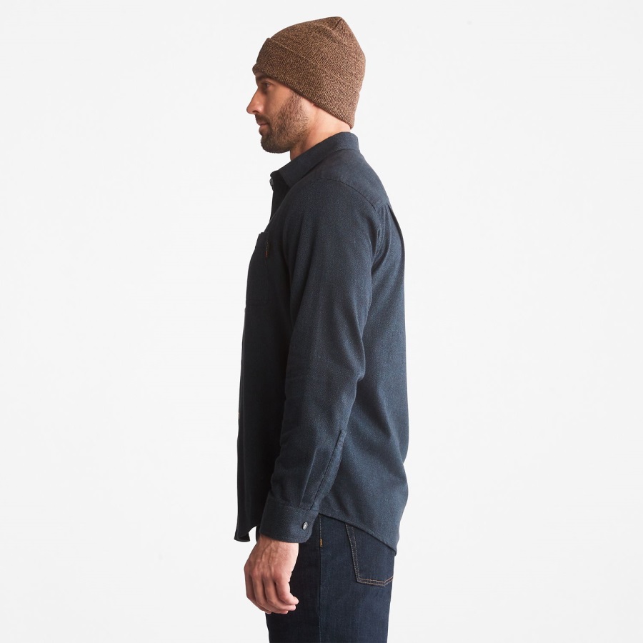 Blue Timberland Ireland Men's Pro Woodfort Midweight Flannel Work Shirt