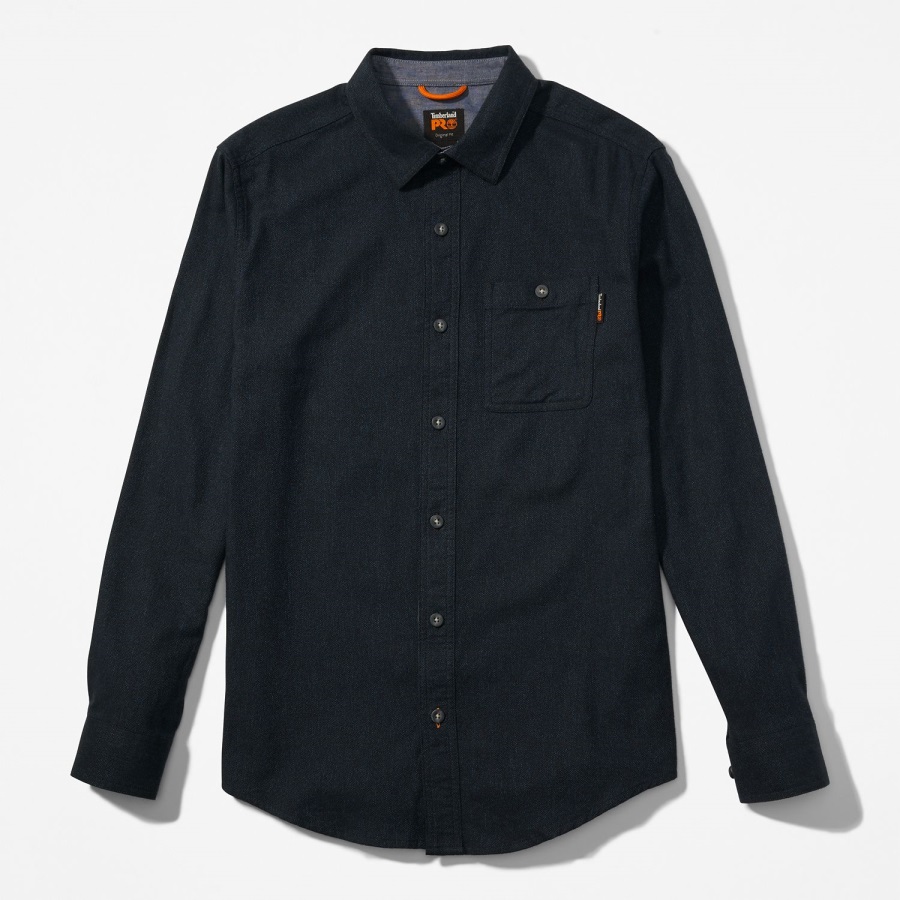 Blue Timberland Ireland Men's Pro Woodfort Midweight Flannel Work Shirt
