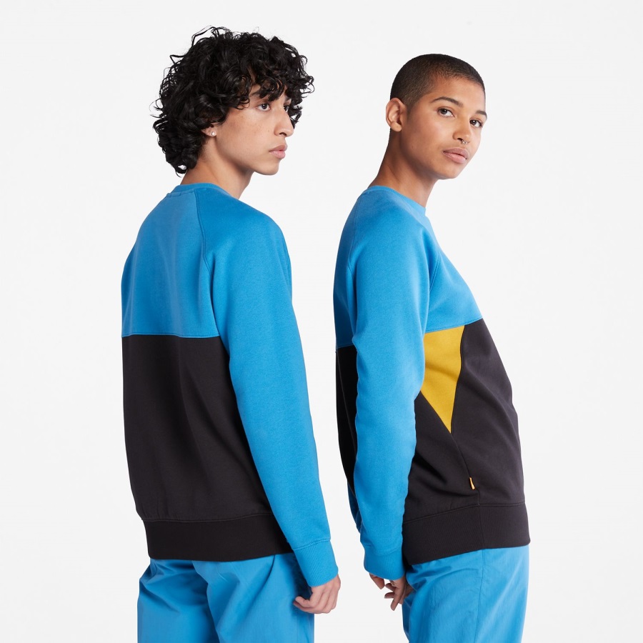 Bright Blue/Black Colorblock Crewneck Sweatshirt Timberland Ireland