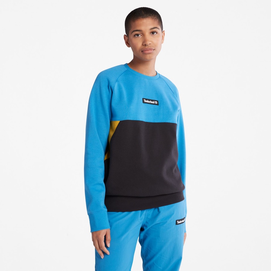 Bright Blue/Black Colorblock Crewneck Sweatshirt Timberland Ireland
