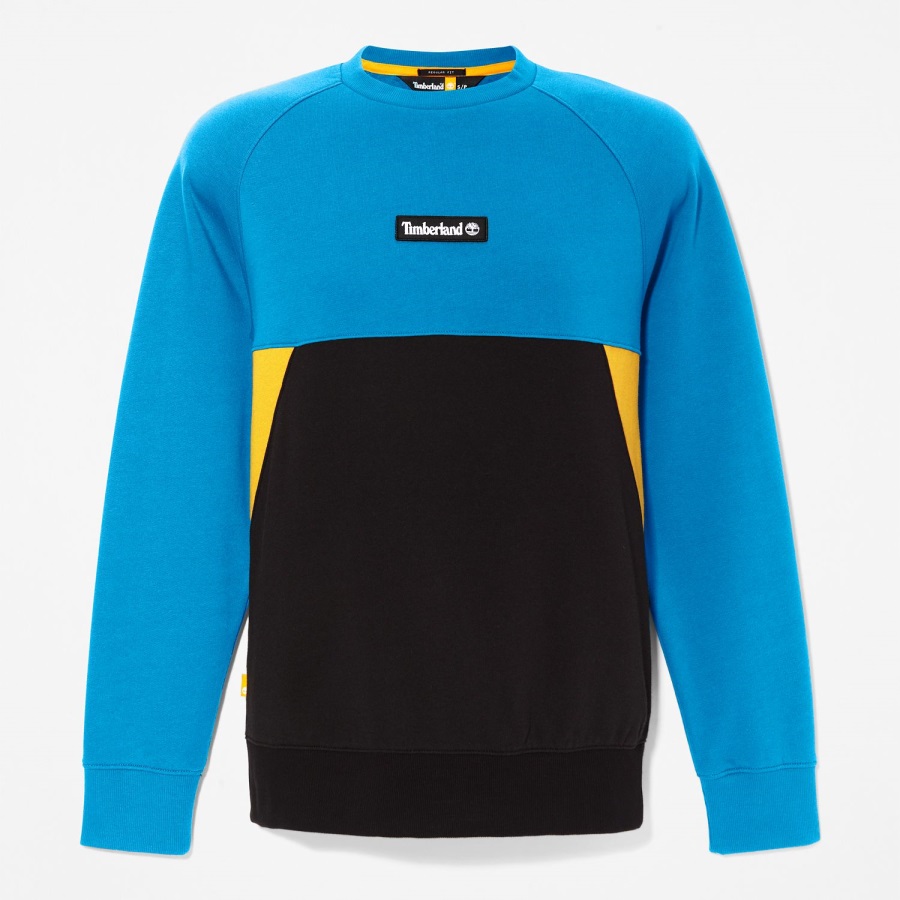 Bright Blue/Black Colorblock Crewneck Sweatshirt Timberland Ireland