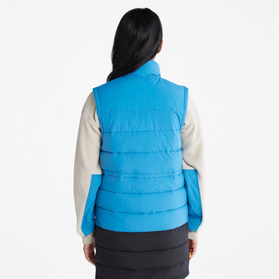 Bright Blue/Black Women's Long Puffer Vest Timberland Ireland