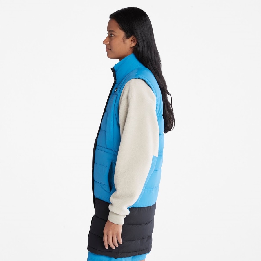 Bright Blue/Black Women's Long Puffer Vest Timberland Ireland