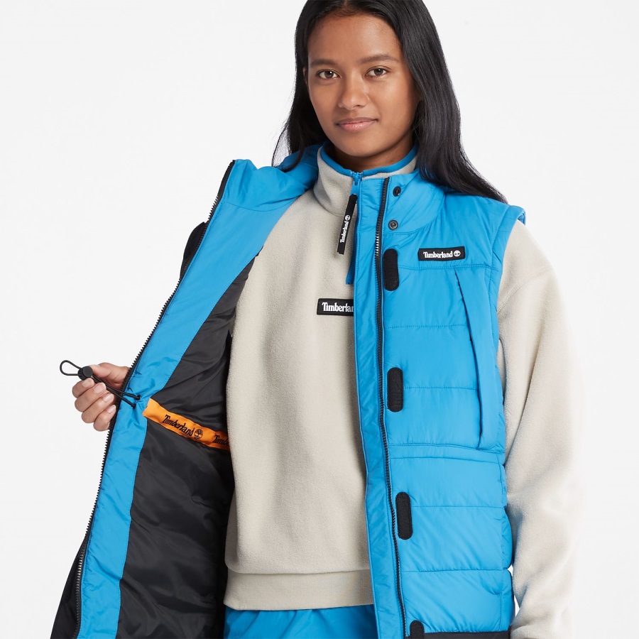 Bright Blue/Black Women's Long Puffer Vest Timberland Ireland