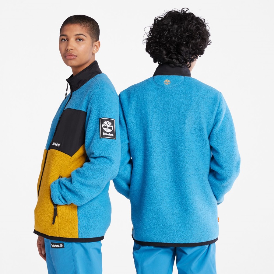 Bright Blue/Mustard Timberland Ireland Outdoor Archive High-Pile Fleece Jacket