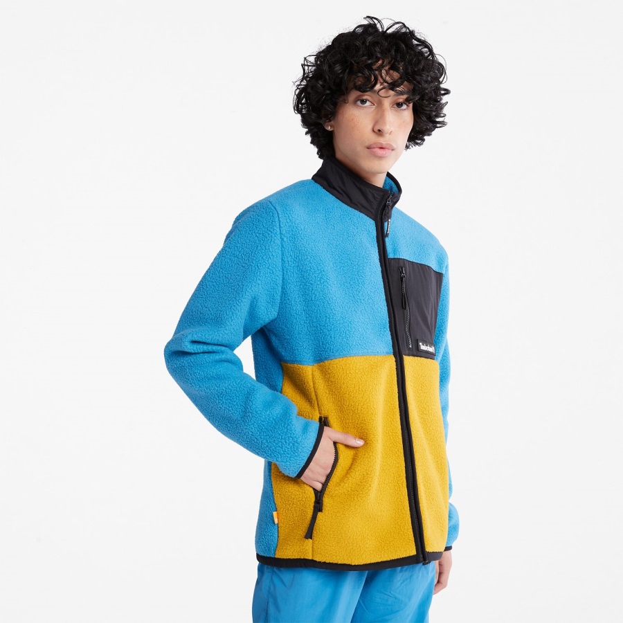Bright Blue/Mustard Timberland Ireland Outdoor Archive High-Pile Fleece Jacket