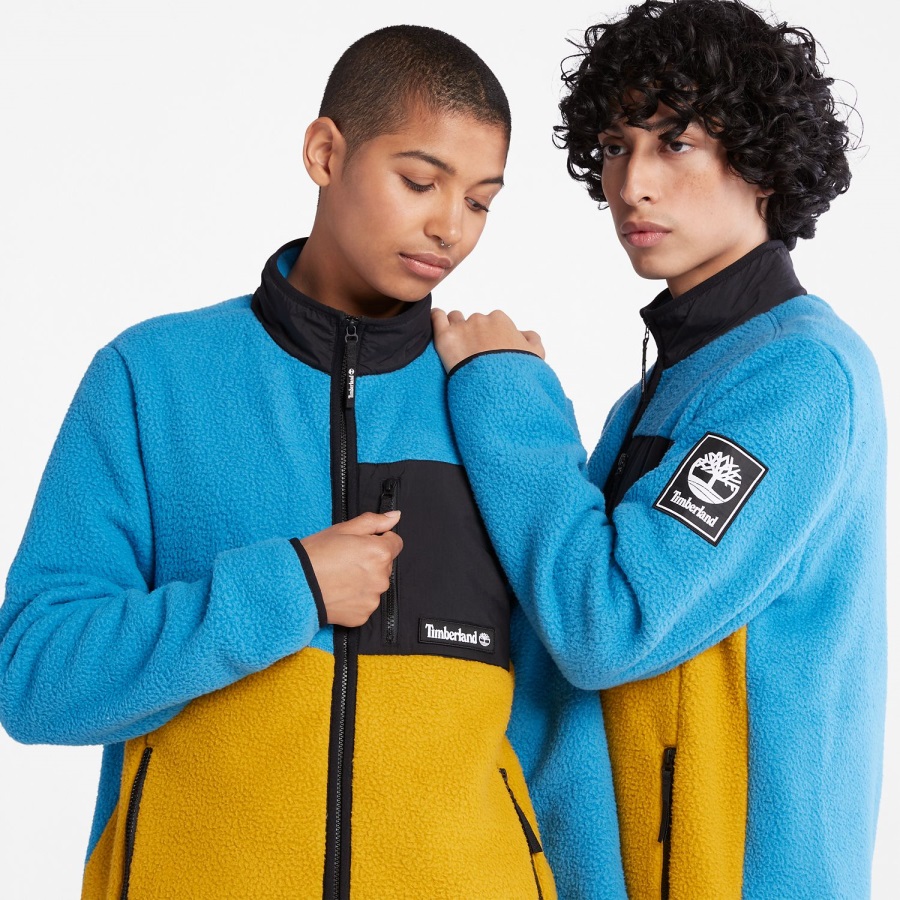 Bright Blue/Mustard Timberland Ireland Outdoor Archive High-Pile Fleece Jacket