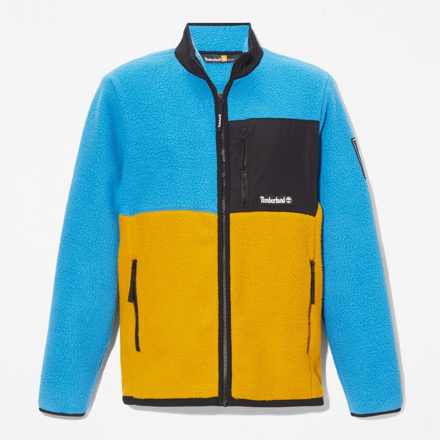 Bright Blue/Mustard Timberland Ireland Outdoor Archive High-Pile Fleece Jacket