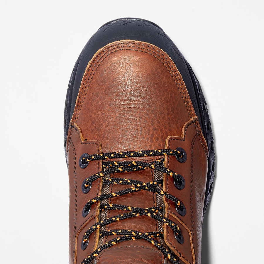 Brown Full-Grain Leather Timberland Ireland Men's Work Summit 6 Waterproof Work Boot