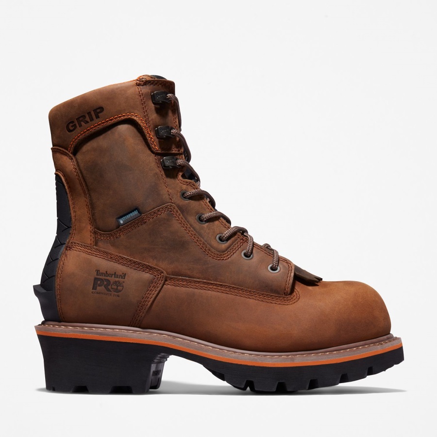 Brown Full-Grain Men's Evergreen Logger Composite Toe Waterproof Work Boot Timberland Ireland